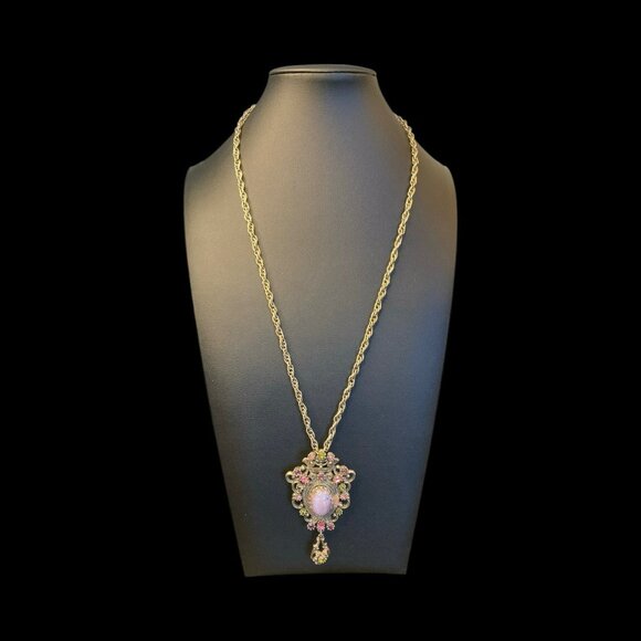 Vintage Sarah Coventry Opal-Inspired Pendant Necklace -209 - Picture 1 of 3